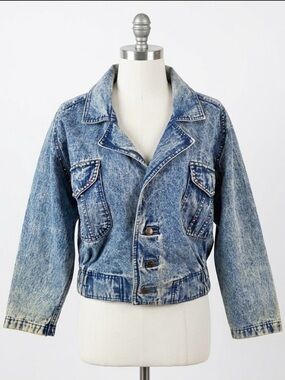 *rare* Vintage Denim Embellished and Embroidered Jacket Size Medium
